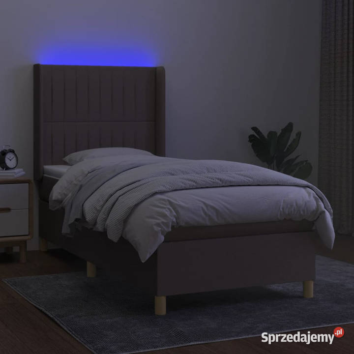 Łóżko kontynentalne z materacem taupe tkanina 83cm Warszawa
