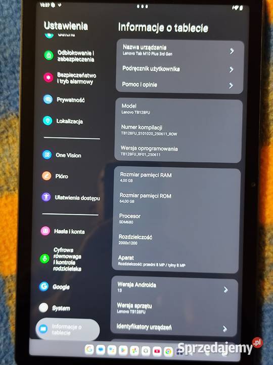 Tablet Lenovo Tab M10 Plus 3 Gen 464GB nowy Płońsk