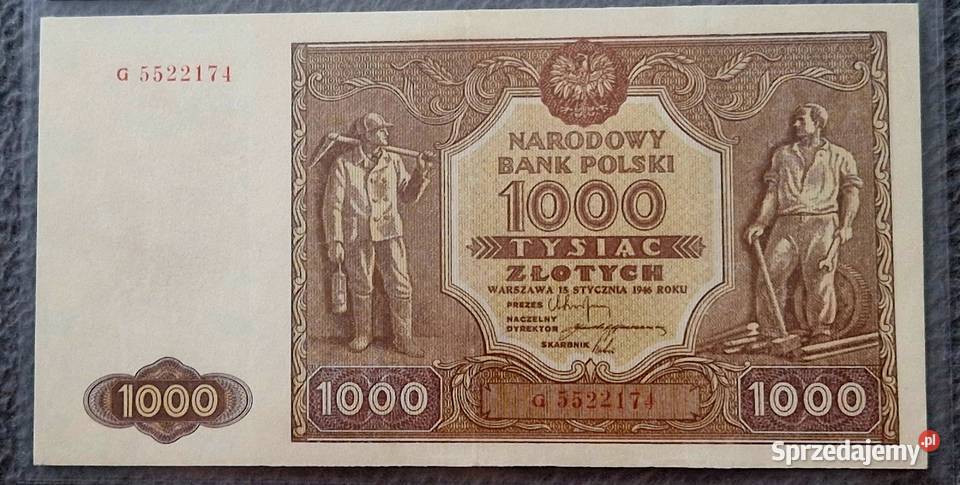 Komplet banknotów 1000 194519461947 Pozostałe Sosnowiec