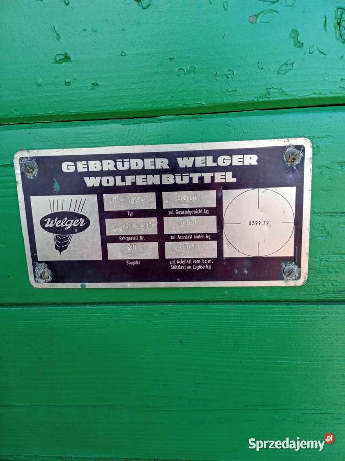 Sprzedam Przyczepę wywrotkę firmy Welger nieuszkodzony Ożańsk sprzedam
