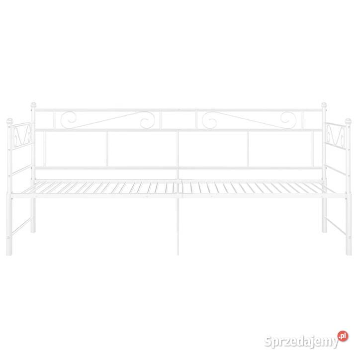 Sofa z wysuwaną ramą łóżka biała metalowa 90x200 206cm Łóżka Warszawa sprzedam