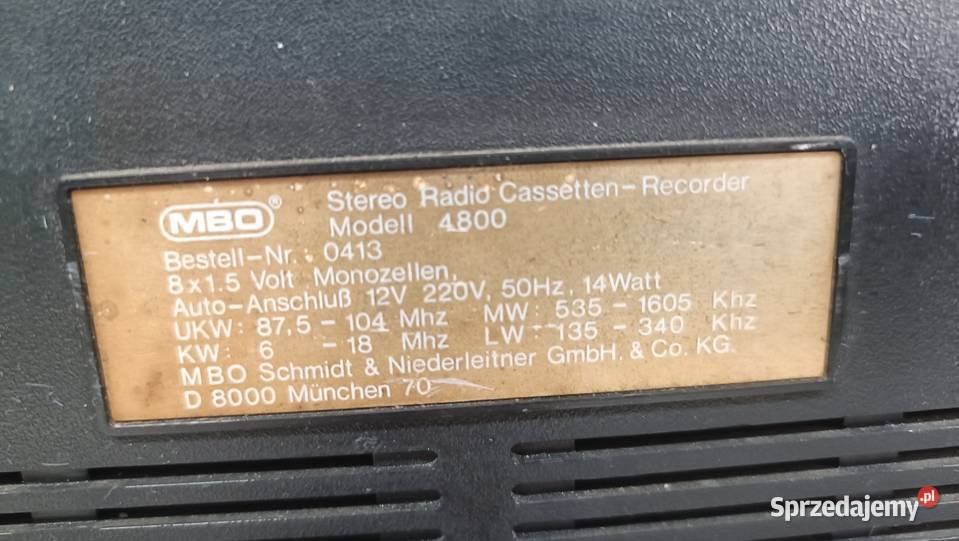 Stereofonowy rejestrator radiowy MBO 4800 Poznań