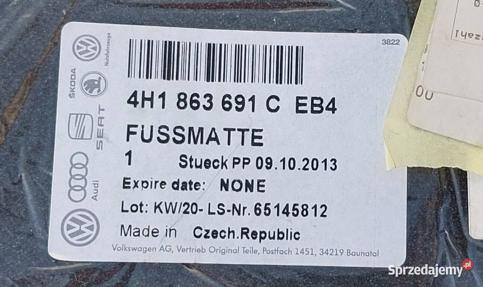 ORYGINALNE DYWANIKI WELUROWE PRZÓD AUDI A8 D4 Mielęcin