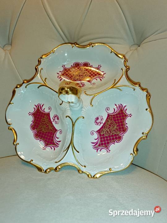 Pirkenhammer Piękny burgundowy kabaret patera Jastrzębie-Zdrój