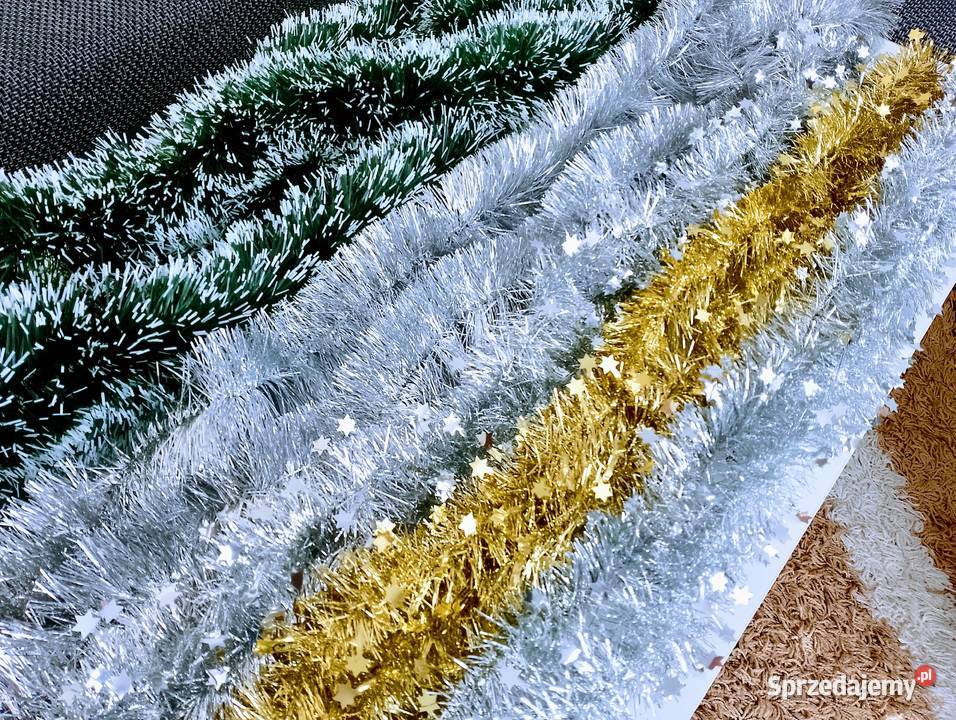 MEGA zestaw łańcuchy choinkowe 5 srebro złoto Łapy