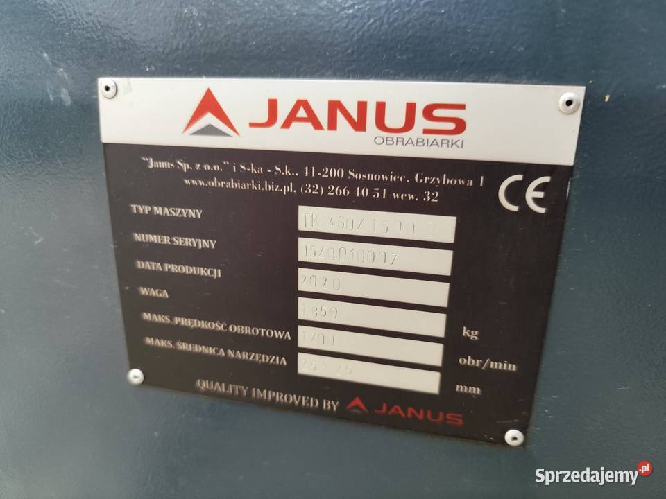 Tokarka do metalu 460 z 1500 Janus Tug 40 Tos Maków Podhalański
