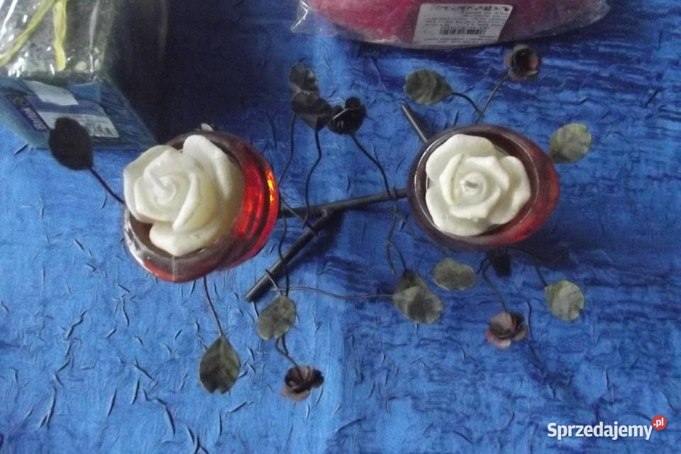 Metalowy świecznik 2 ozdobne świece Piekary Śląskie