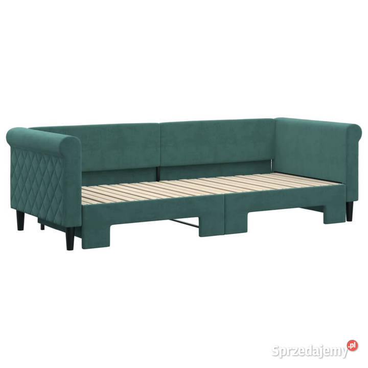 Sofa rozsuwana ciemnozielona aksamit 80x200 Warszawa
