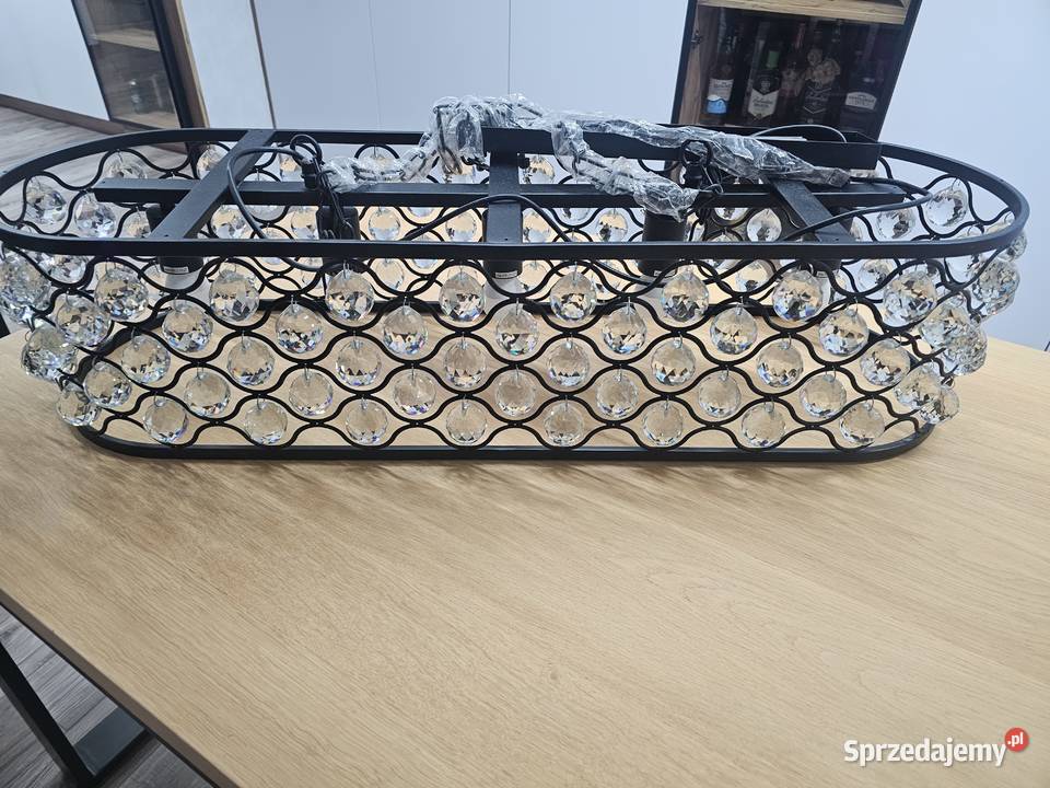 Nowoczesny żyrandol kryształowy czarny black śląskie Ogrodzieniec
