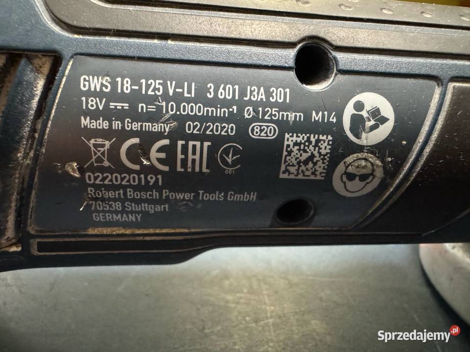 Szlifierka kątowa Bosch GWS 18125 VLI akumulator warmińsko-mazurskie Elbląg