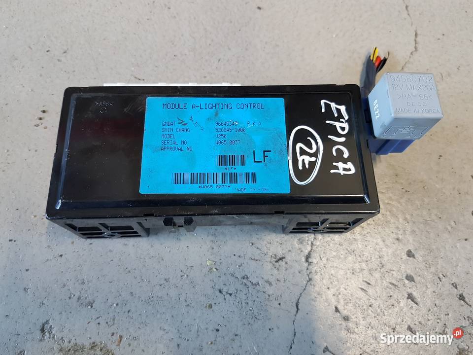 CHEVROLET EPICA 2007 MODUL SWIATEL 96645343 V250 Układ elektryczny