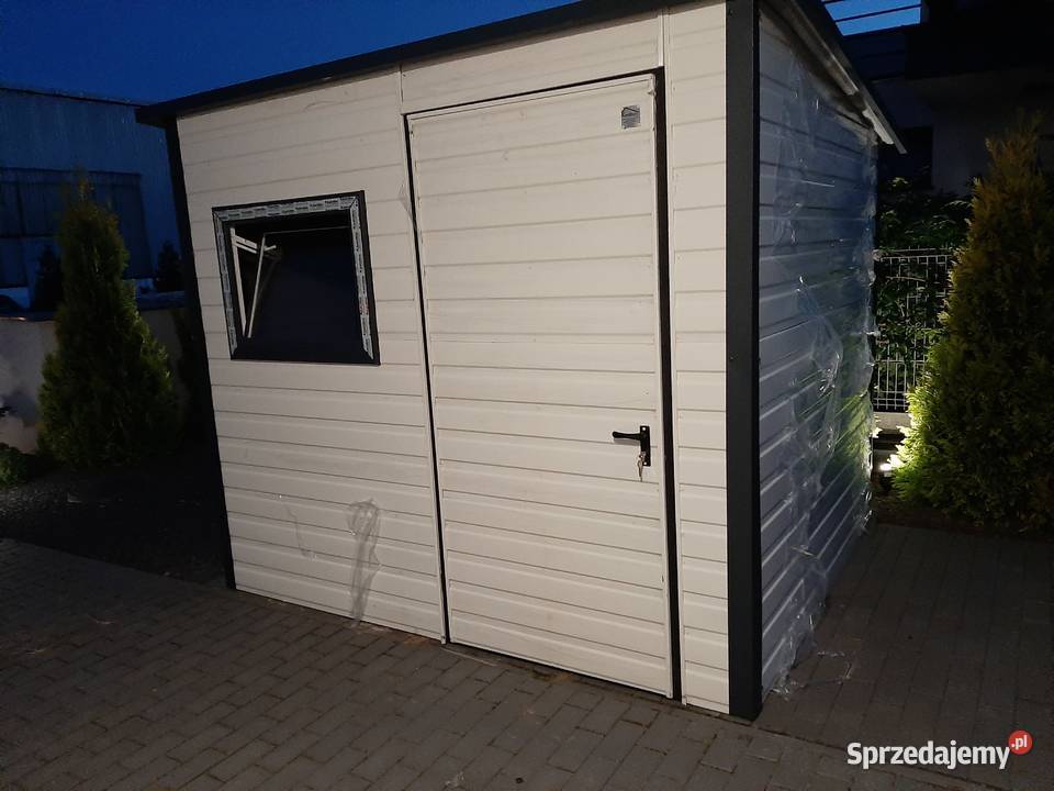 Żółty Garaż Blaszany Ogrodowy Magazyn Schowek Szczytno