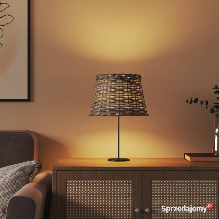 Klosz do lampy brązowy 25x17 wiklina WM364390
