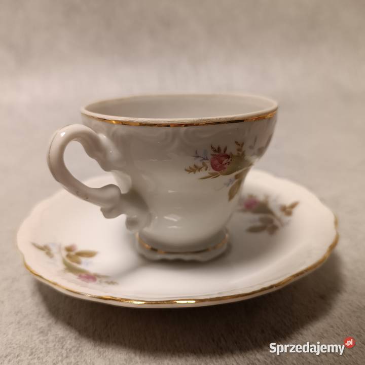 IMPORT Filiżanka Różany Duet Biała Porcelana zachodniopomorskie Dobrzany