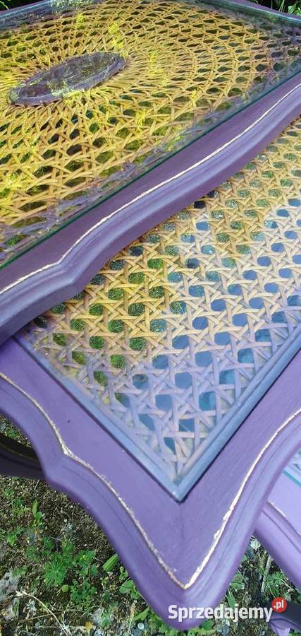 Stolik stoliczki ludwikowskie trojaczki