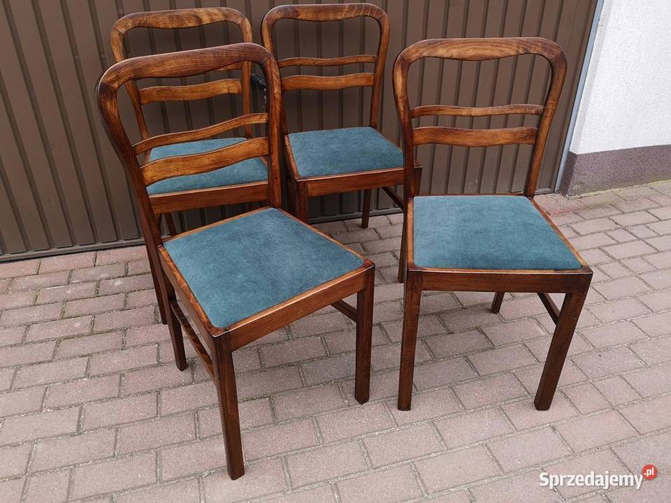 Krzesła ARTDECO Stare Antyk Komplet 4 Sztuki Swarzędz