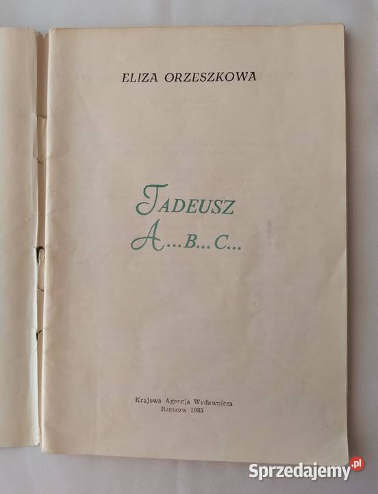 Tadeusz A B C Eliza Orzeszkowa Hajnówka