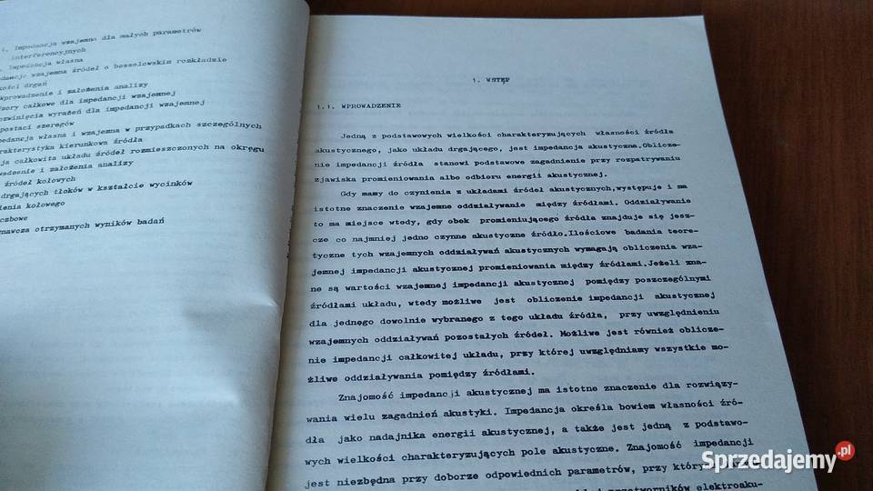 Akustyczna impedancja wzajemna i całkowita Gdańsk