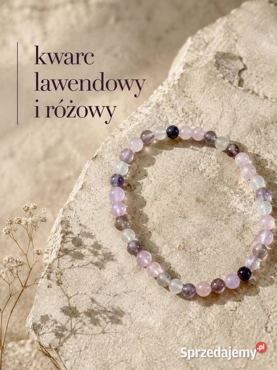 Bransoletka kwarc różowy i lawendowy Bransoletki Gliwice