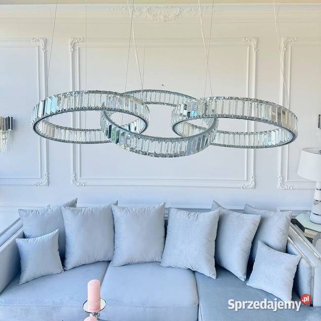 Żyrandol ECLIPSE Srebrny Lampa Wisząca Podłużna Warszawa sprzedam