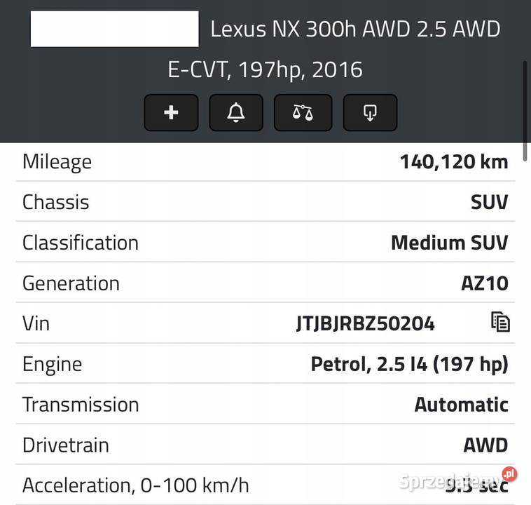 SILNIK Lexus NX300H NX 300 H 25 HYBRYDA 197 Chełm