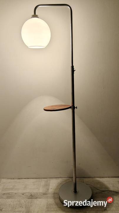 lampa podłogowa art deco modernizm chrom lata łódzkie Radomsko