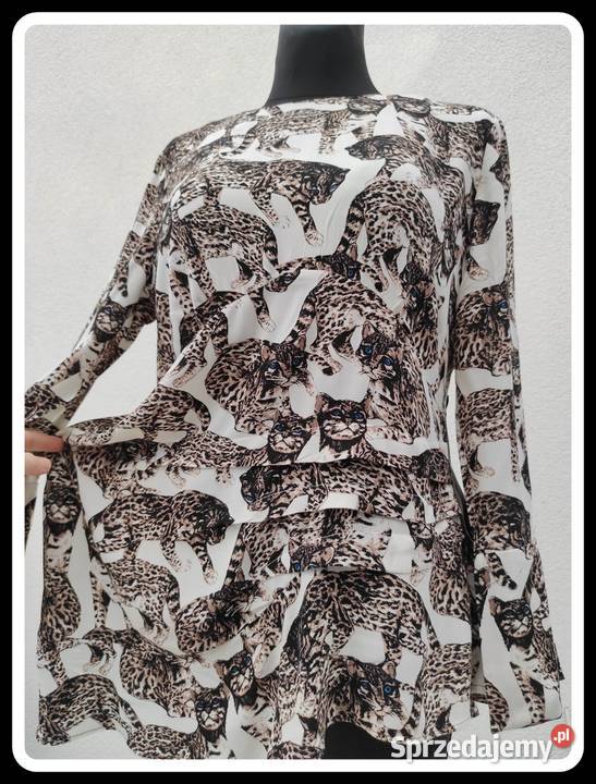 Krótka sukienka koty cats HM 42 XL 100 wiskoza H&M