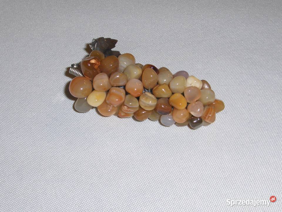Kiść winogron z naturalnego agatu Vintage łódzkie Łódź