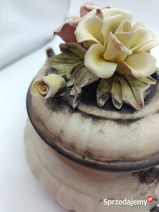 Porcelana włoska cukiernica ręcznie nakładane lubelskie Zamość