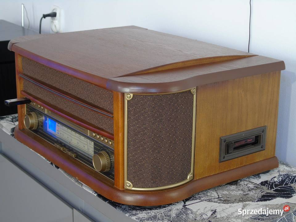Retro Gramofon z radiem CD USB i magnetofonem i Jasło
