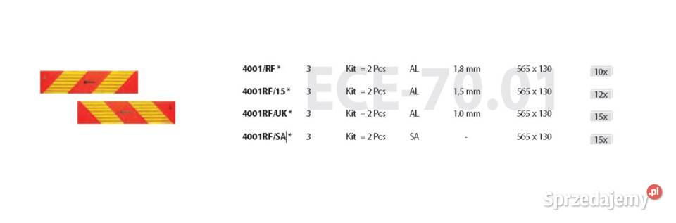 Tablica odblaskowa 565x130 mm Przysieka Polska