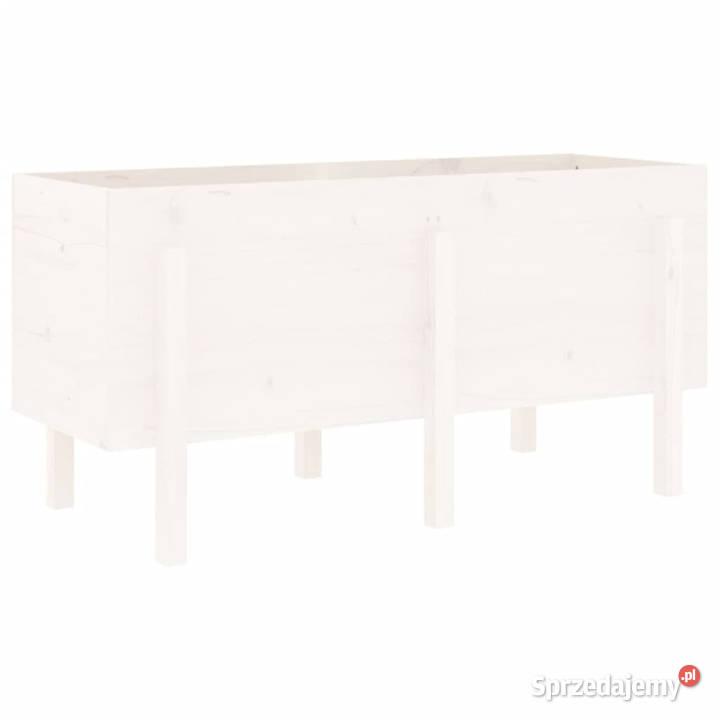 Donica ogrodowa na nóżkach biała 121x50x57 mazowieckie