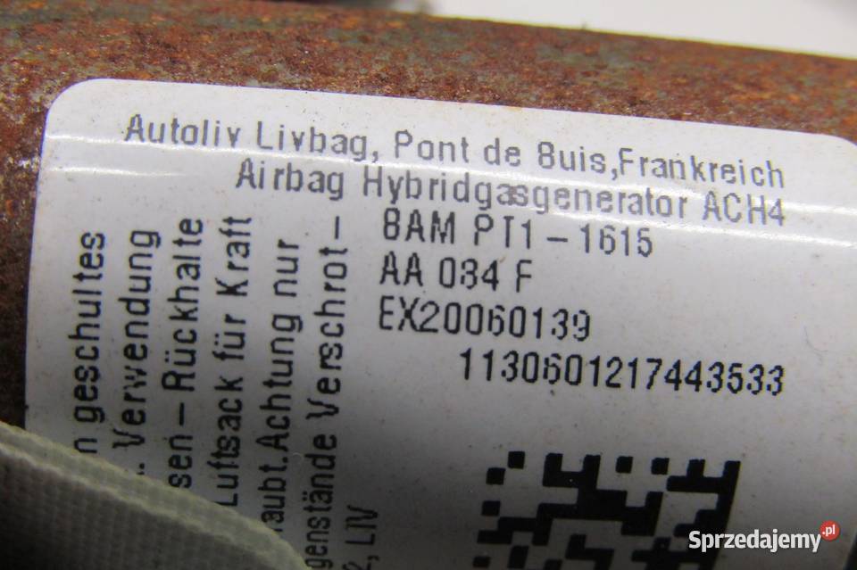 KURTYNA POWIETRZNA AIRBAG PRAWA PRAWE TOYOTA osobowe lubelskie