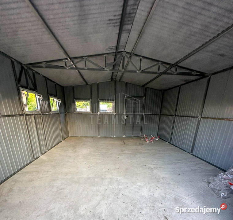 Garaz blaszany 5x6 m brama dwuskrzydłowa drzwi samodzielny Kwidzyn