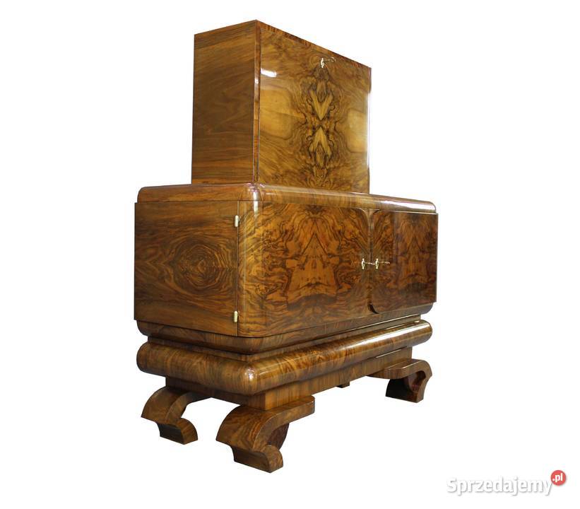 Unikatowy barek pomocnik art deco renowacji Zielonka