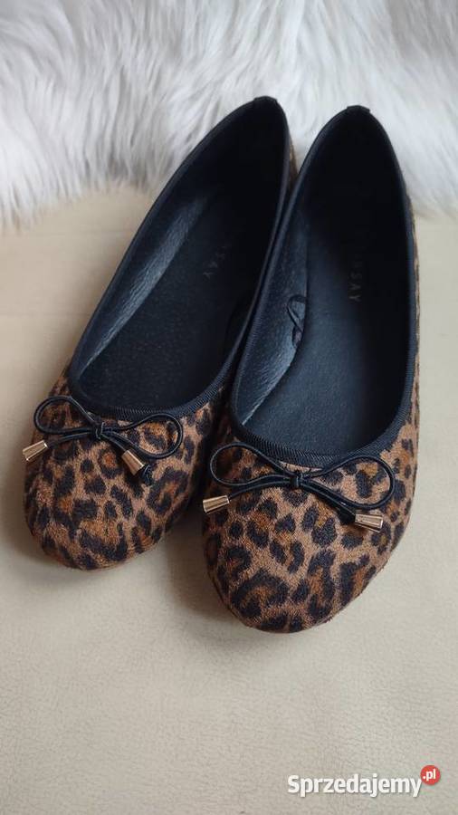 Balerinki w panterkę z kokardką 3637 Sinsay Olkusz sprzedam