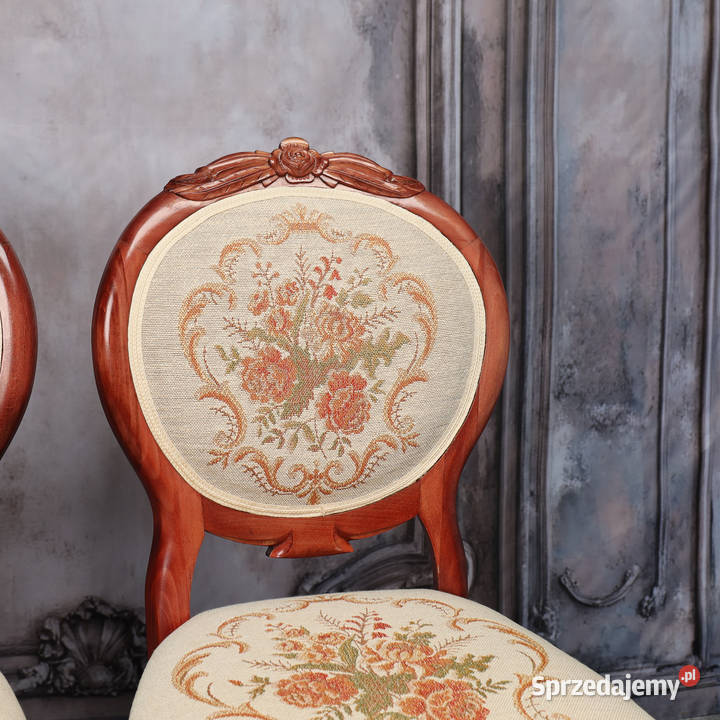 ARTexpert Para zdobionych krzeseł Ludwik Meble Dobrzany