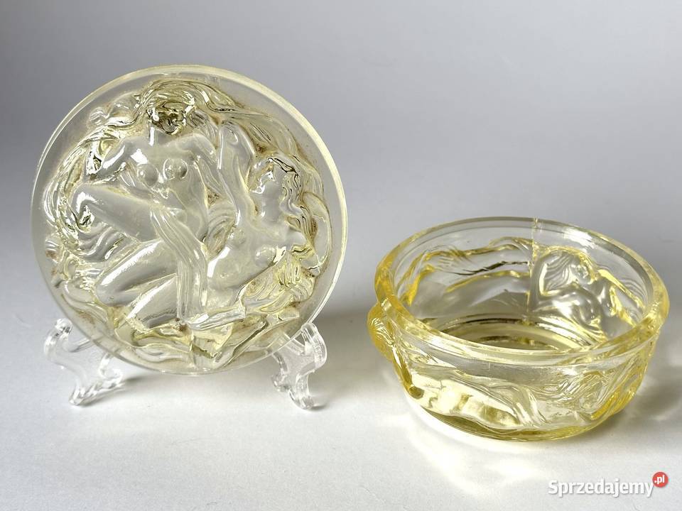 Stare cytrynowe puzderko Bohemia Czechosłowacja Warszawa