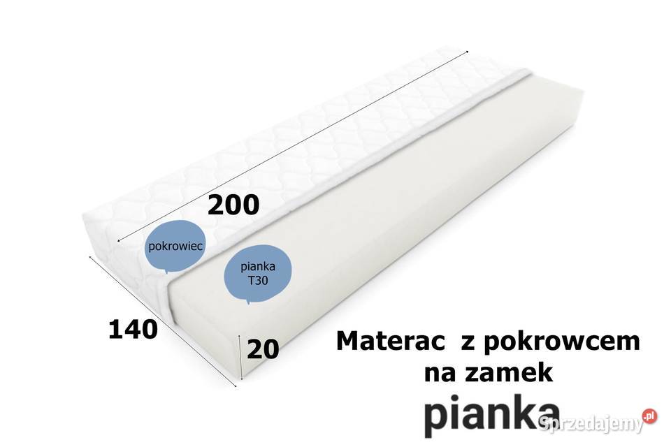 Materac Pianka Piankowy T30 20 H4 łóżko Gdańsk