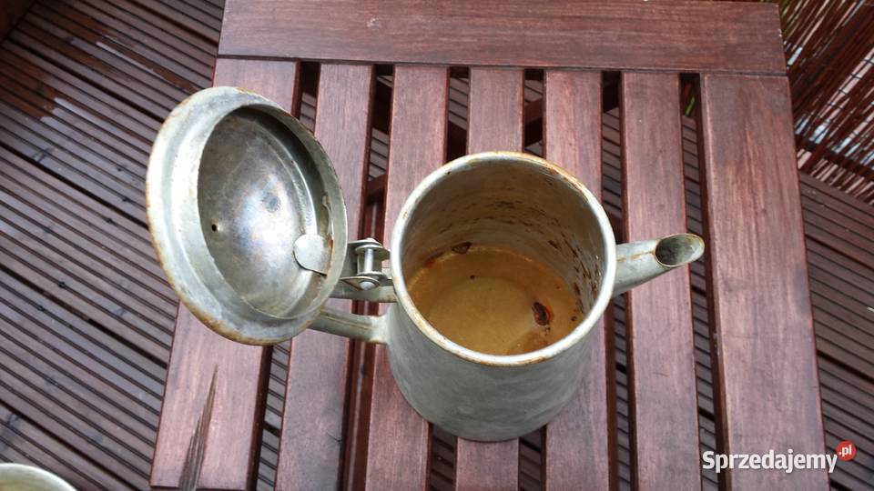 Stary aluminiowy dzbanek do kawyherbaty retro Warszawa