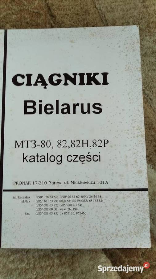 Katalog części MTZ BELARUS MTZ80 MTZ82 MTZ82H Lublin sprzedam