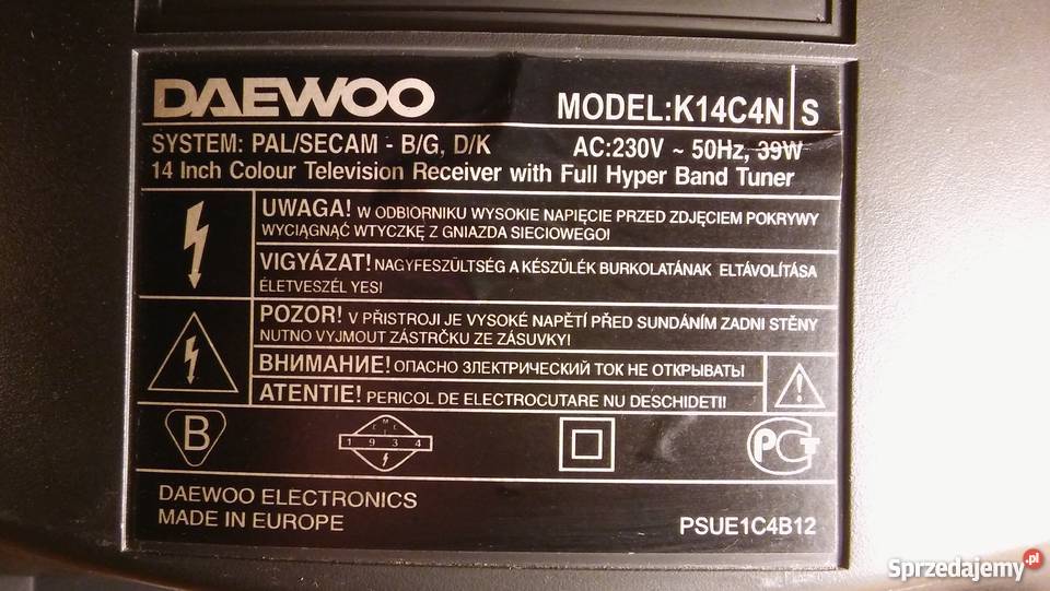 TV DAEWOO 14 pilot Instrukcja obsł stan fot Słupsk