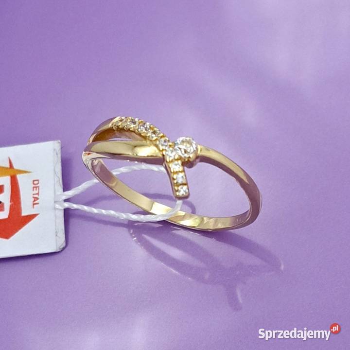 20 Pierścionek r19 Złoty pr585 subtelny Z1011 złote Poznań