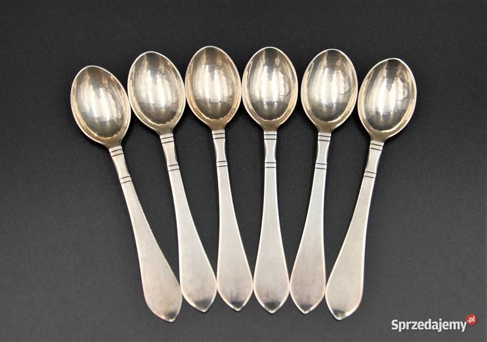 Srebrne łyżeczki Georg Jensen w etui 6 sztuk Poznań
