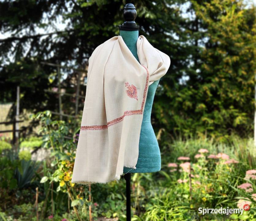 Szal orientalny indyjski haftowany haft paisley Szczecin sprzedam