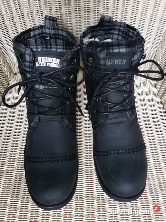 Trapery Bunker 45 Skóra Naturalna Super stan Trekkingowe Łódź sprzedam