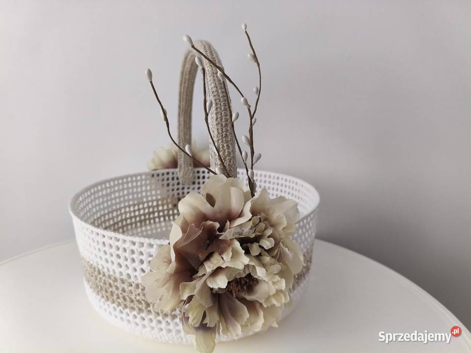 Koszyk Wielkanocny szydelkowy średnica 27 Dom i Ogród podkarpackie Ropczyce