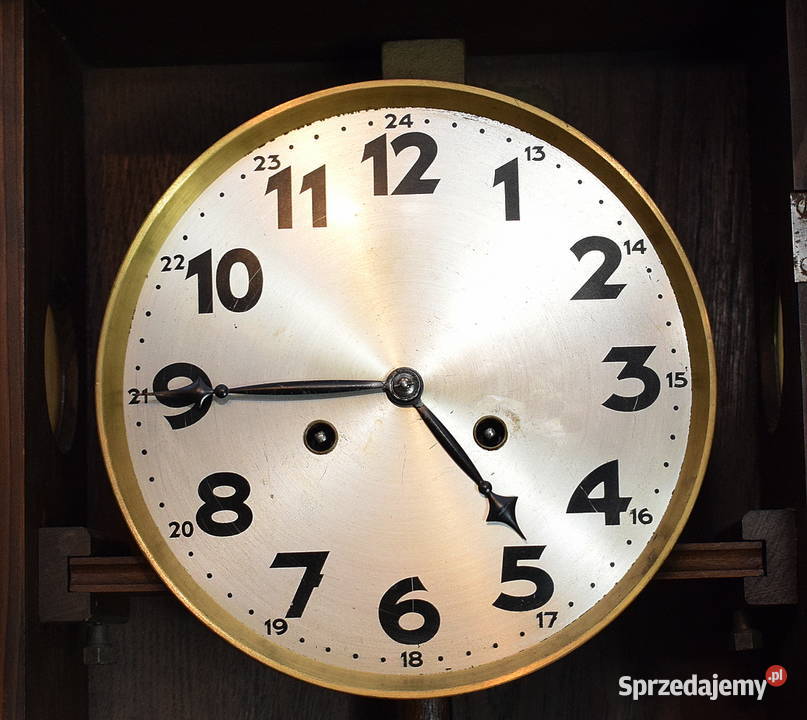 Stary zegar wiszący Junghanas sygnowany witraż Świdnica sprzedam