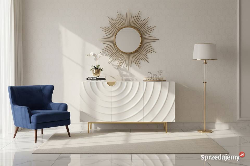 Komoda złota Primavera Glamour Premium 150x40x86 Komody