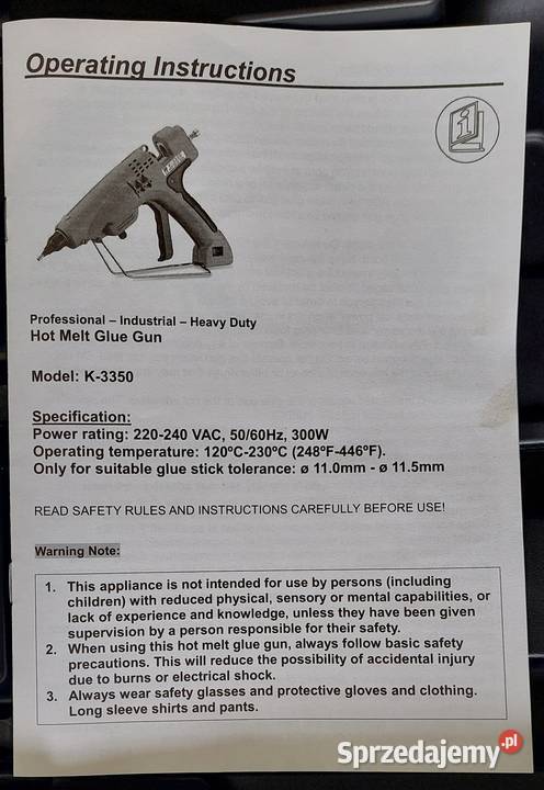 Pistolet K 3350 BestPol Klejenie na gorąco łódzkie Nowy Kurzeszyn